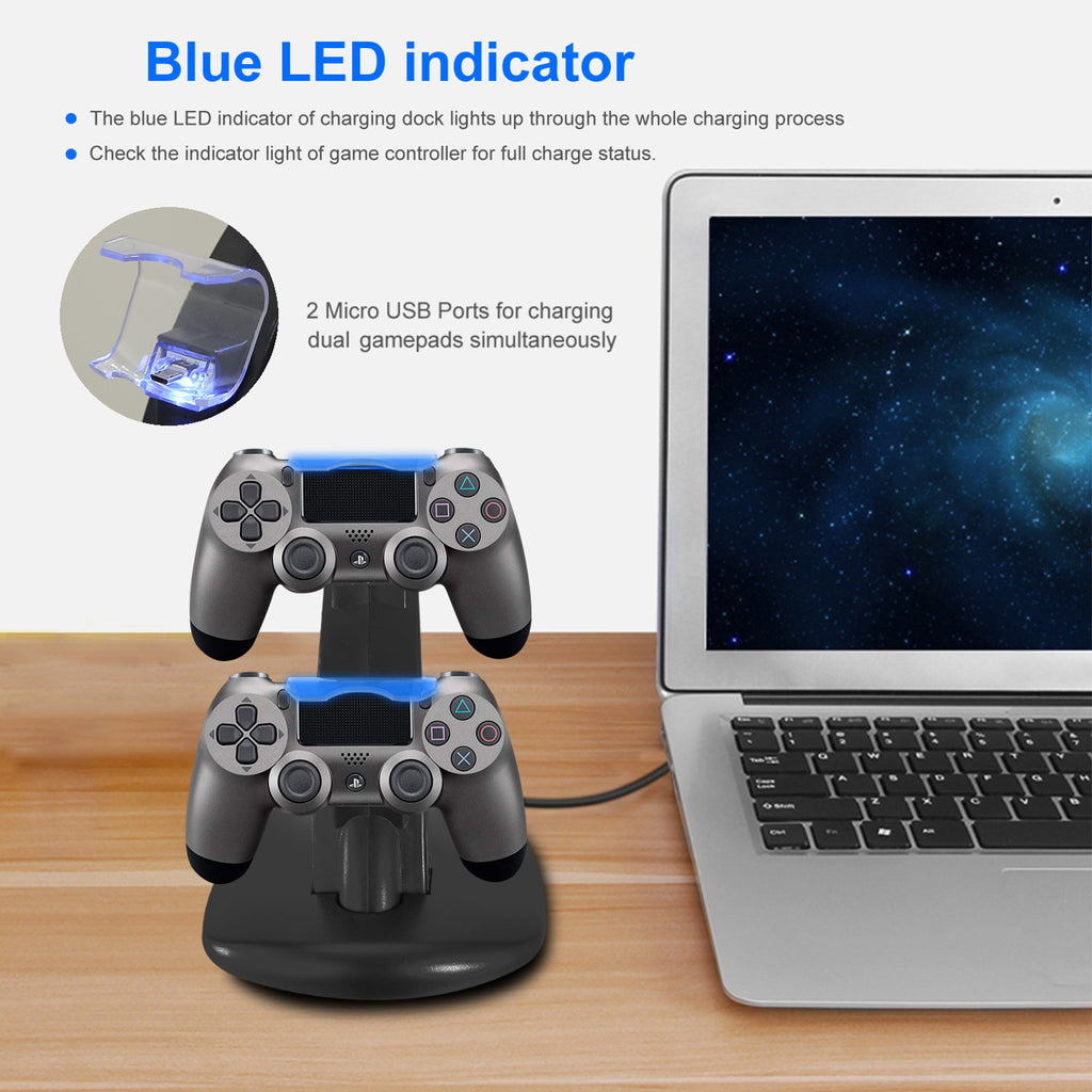 Charging Dock Station Dual Micro USB Charger Stand For PS4 Pro-PS4 Slim Gamepad Controller Handle Charging Station