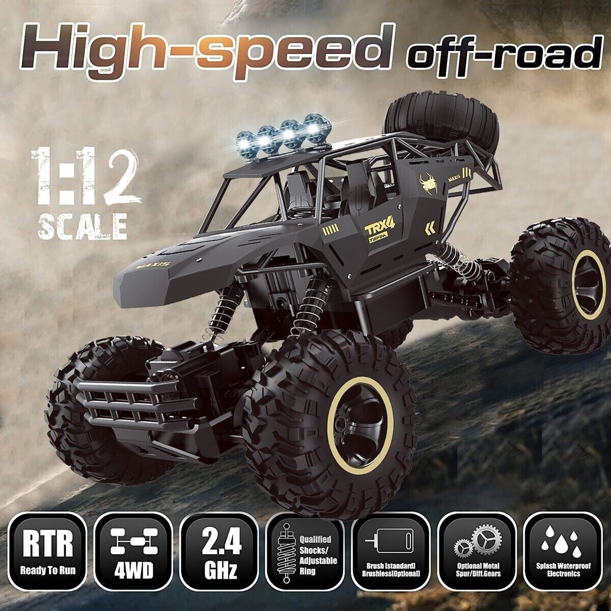 TribeCrawler™ 4WD Off-Road RC Truck – High Torque + Dual Batteries