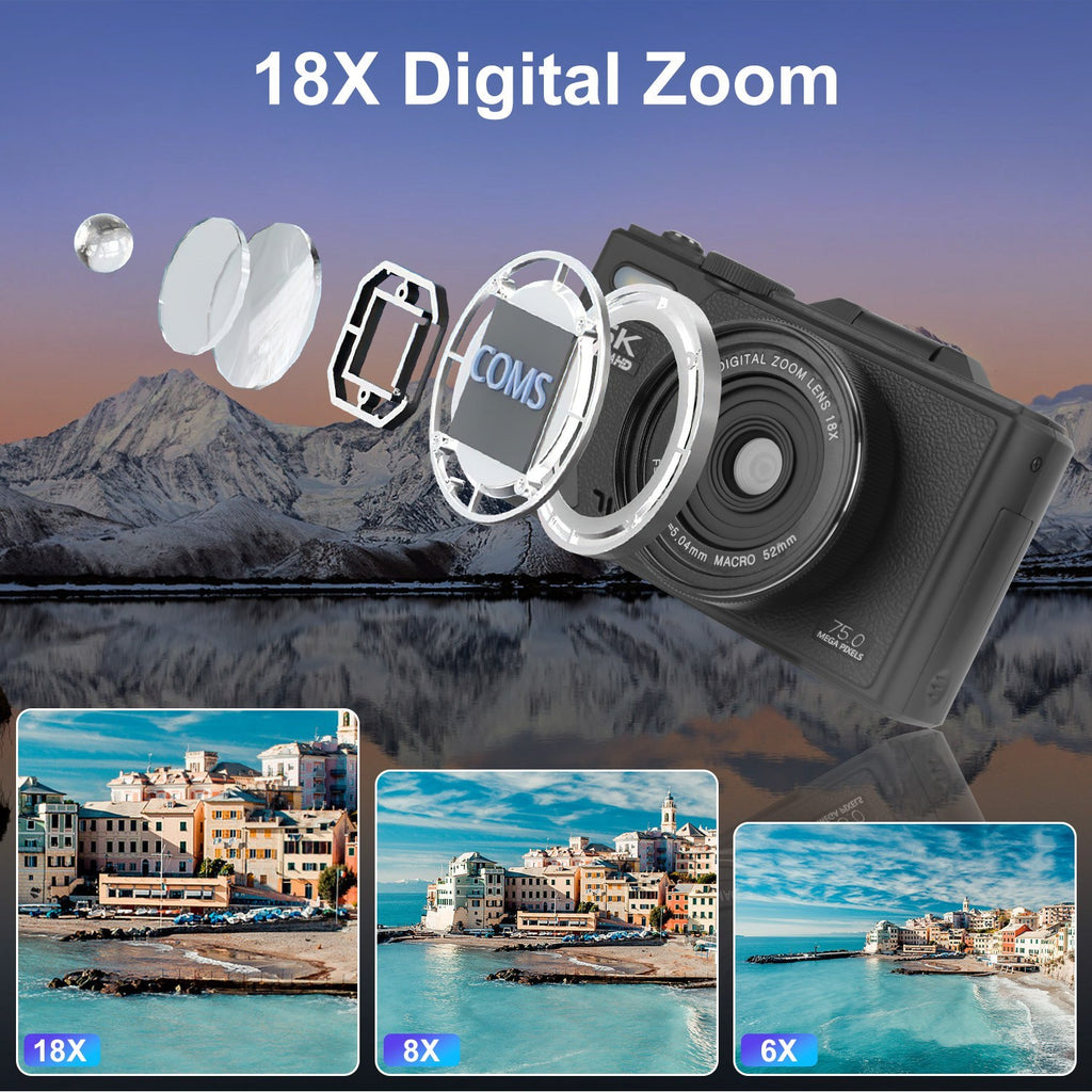 1Pc 5K 75MP Digital Camera For Photography