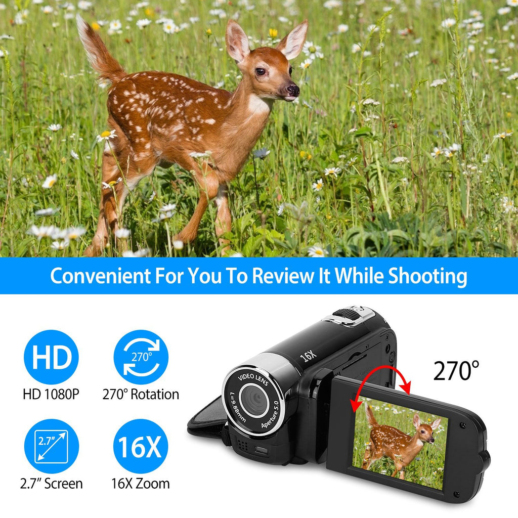 Black-Red Options - 1Pc HD 1080P Digital Video Camcorder