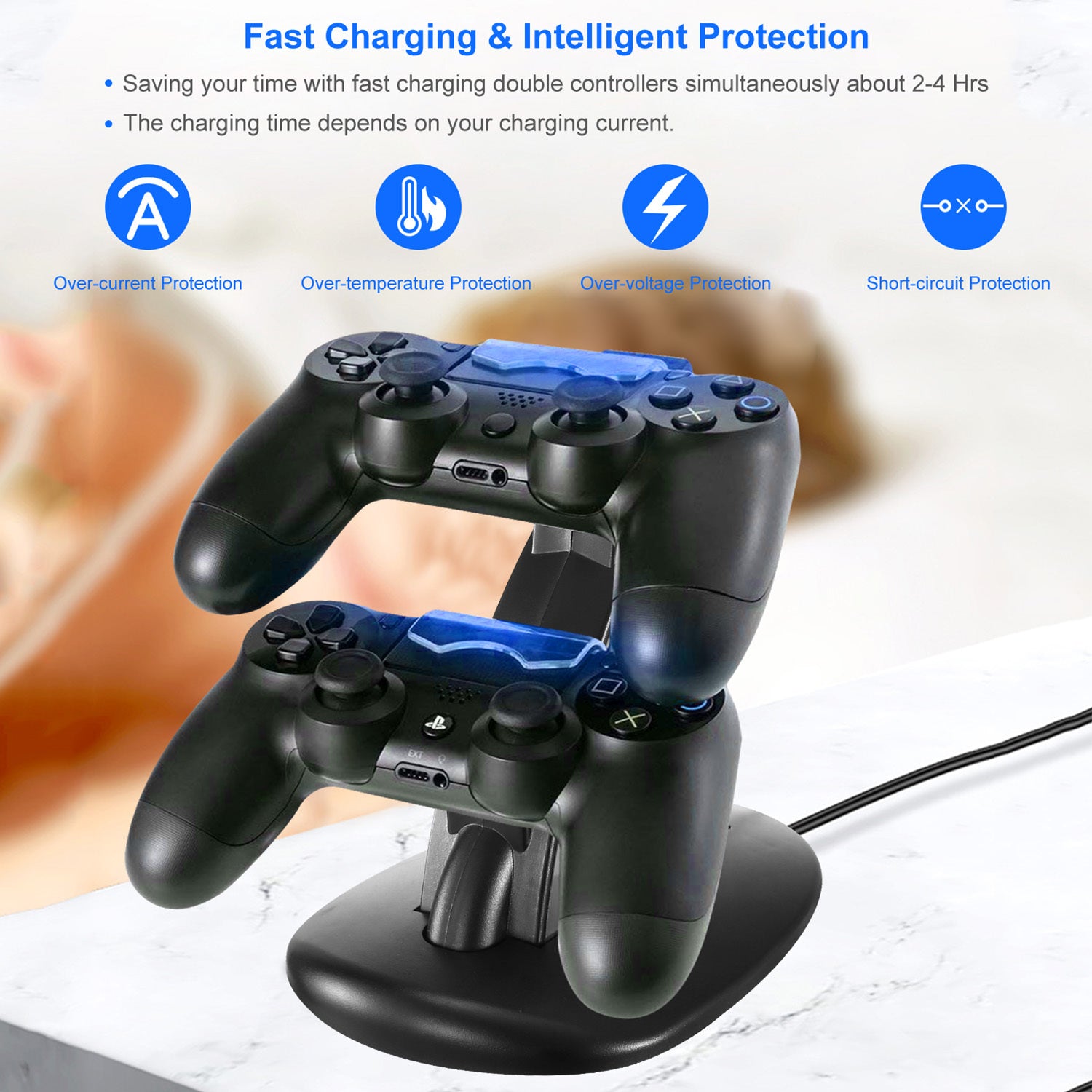 Charging Dock Station Dual Micro USB Charger Stand For PS4 Pro-PS4 Slim Gamepad Controller Handle Charging Station