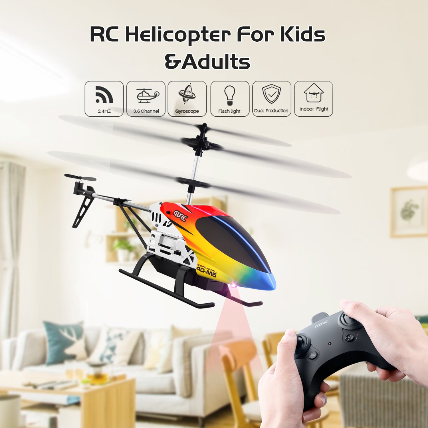 4DRC M5 RC Helicopter For Kids 3-12 And Beginners