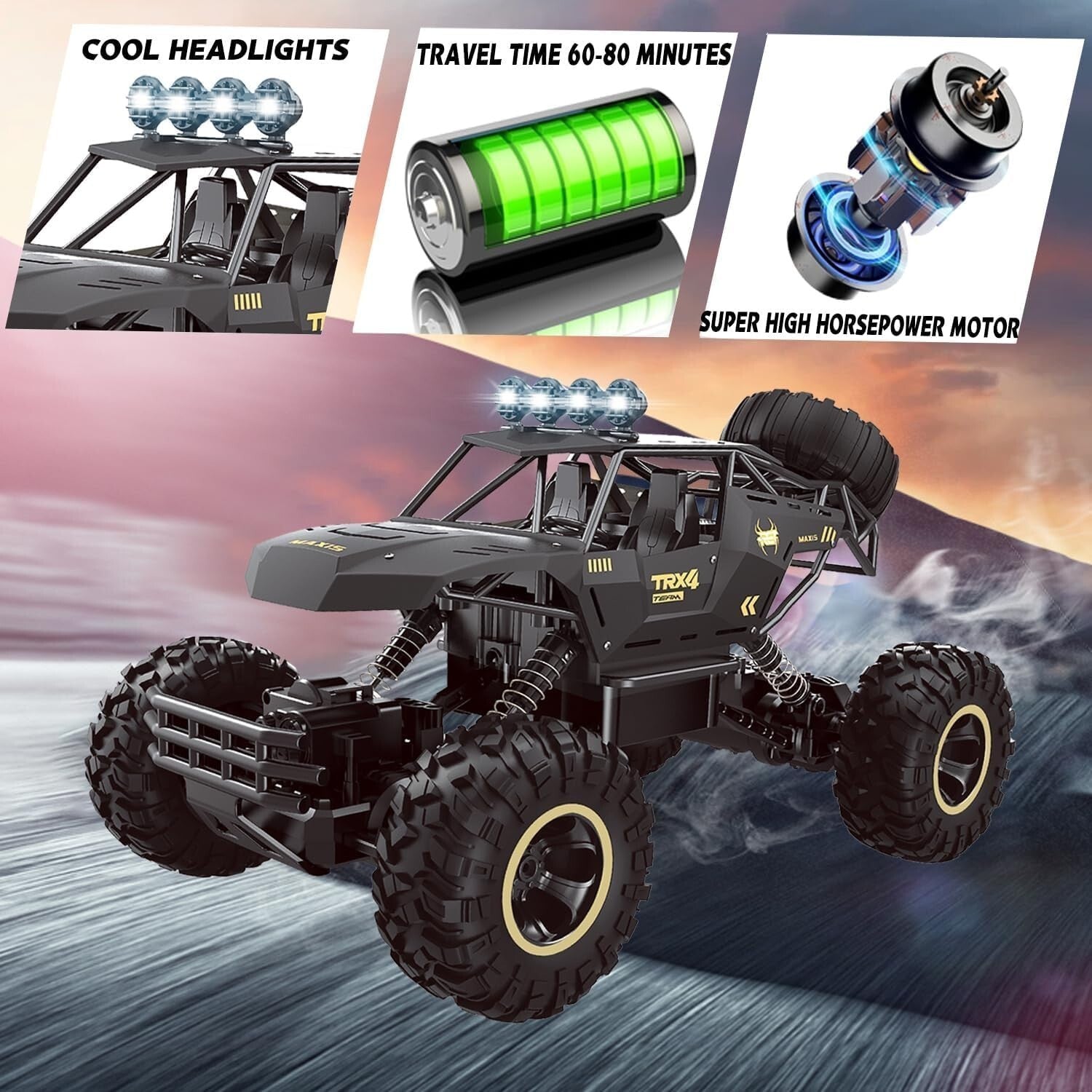 TribeCrawler™ 4WD Off-Road RC Truck – High Torque + Dual Batteries