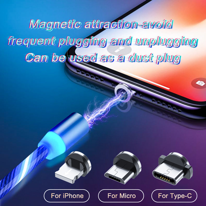 LED Magnetic Charging Cable Streamer Fast Charging Cable