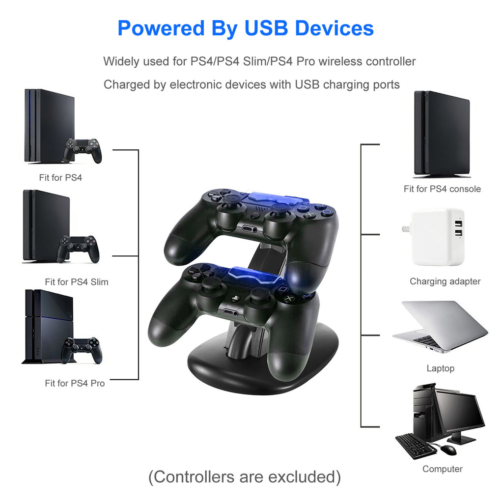 Charging Dock Station Dual Micro USB Charger Stand For PS4 Pro-PS4 Slim Gamepad Controller Handle Charging Station