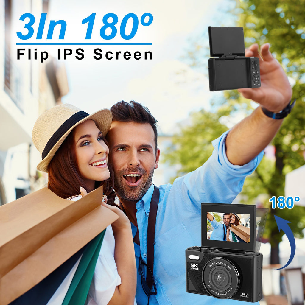 1Pc 5K 75MP Digital Camera For Photography