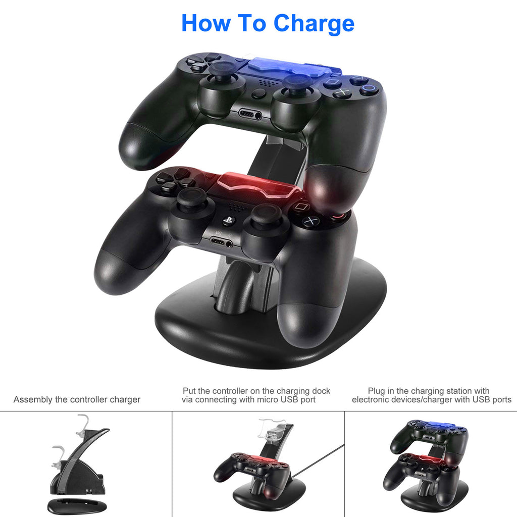 Charging Dock Station Dual Micro USB Charger Stand For PS4 Pro-PS4 Slim Gamepad Controller Handle Charging Station