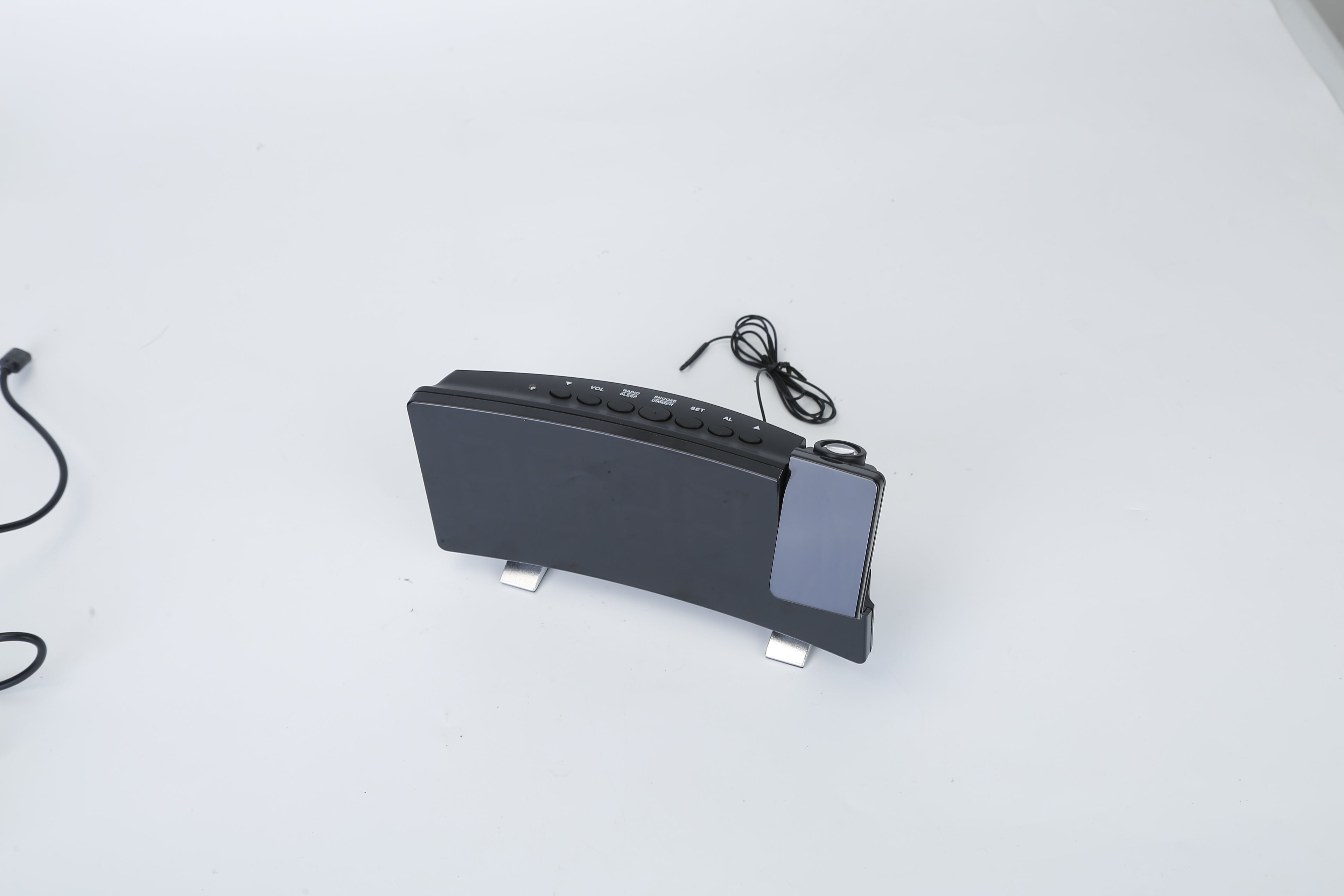 1Pc Projection Alarm Clock With Radio Function Curved Screen LED Digital Alarm Clock